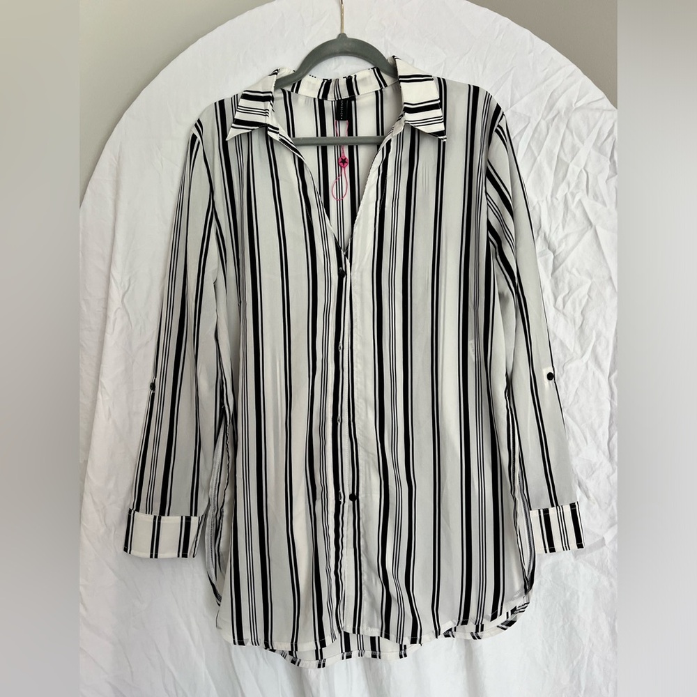 South Beach Striped Button Up Shirt